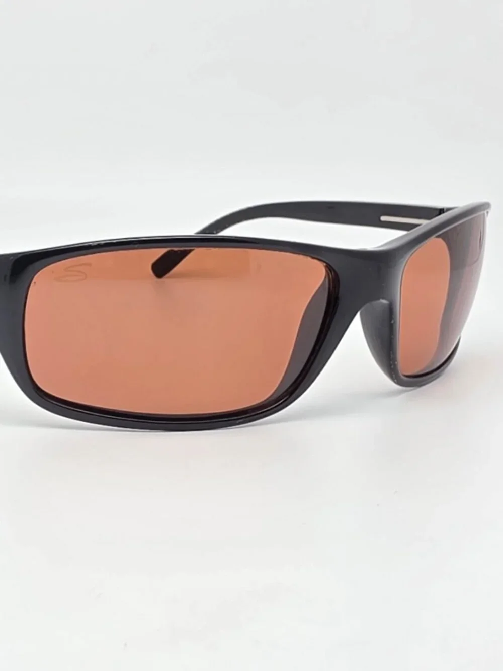Serengeti 6835 Pisa Black Frame Amber Drivers Glass Lens Sunglasses w Case Italy